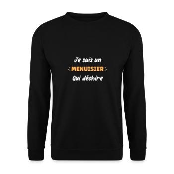 menuisier - Sweat-shirt Unisexe - noir - Devant - Alina (178cm) & Michal (187cm)