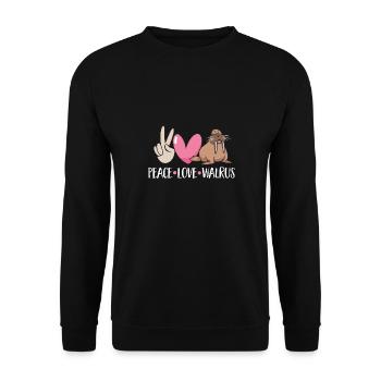 Walross - Unisex Pullover - Schwarz - Vorne - Alina (178cm) & Michal (187cm)
