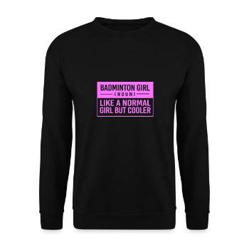 Badminton - Unisex Sweatshirt - black - Front - Alina (178cm) & Michal (187cm)