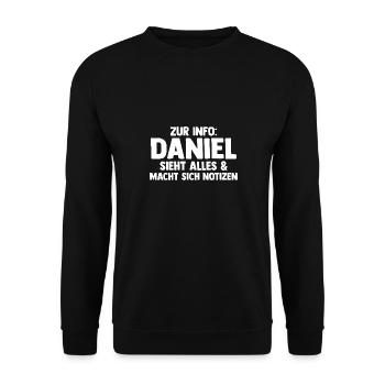 Daniel - Unisex Pullover - Schwarz - Vorne - Alina (178cm) & Michal (187cm)