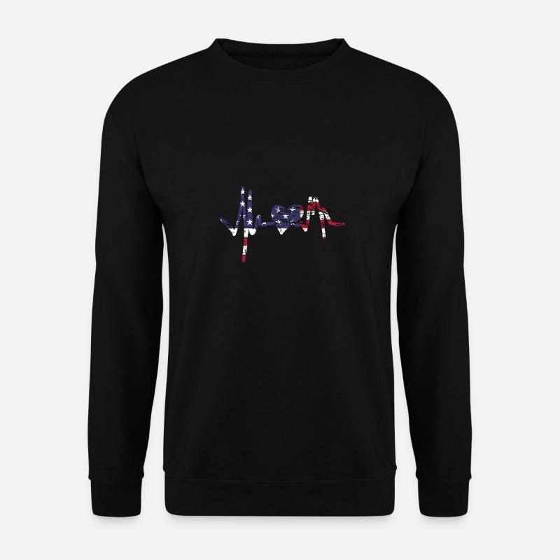 Amerika mit Herzschlag - Unisex Pullover - Schwarz