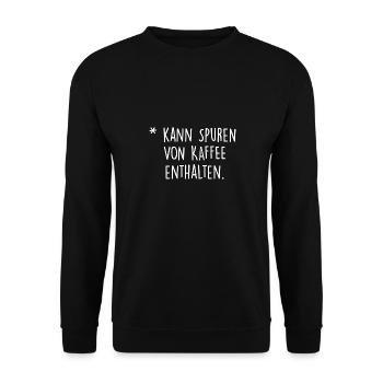 Kann Spuren von Kaffee enthalten - Unisex Pullover - Schwarz - Vorne - Alina (178cm) & Michal (187cm)