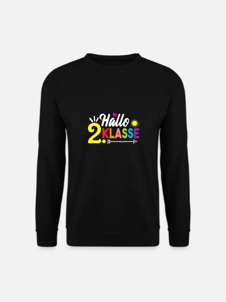 Hallo 2 Klasse Schulstart Schule Schüler Geschenk - Unisex Pullover - Schwarz