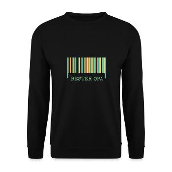 Strichcode Bester Opa - Unisex Pullover - Schwarz - Vorne - Alina (178cm) & Michal (187cm)