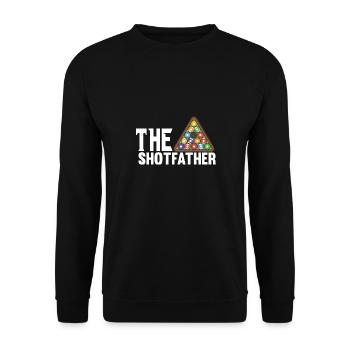 Das Shotfather Pool Billard Snooker - Unisex Pullover - Schwarz - Vorne - Alina (178cm) & Michal (187cm)