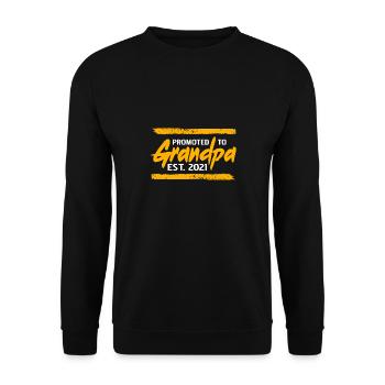 Promoted To Grandpa EST. 2021 Cool Retro Present - Unisex Sweatshirt - black - Front - Alina (178cm) & Michal (187cm)