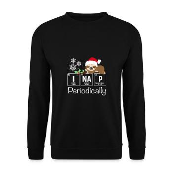 I Nap Periodically Sleep Shirt Sleep Sloth - Unisex Sweatshirt - black - Front - Alina (178cm) & Michal (187cm)