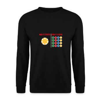 How It Started How It's Going Playing Cards Poker - Unisex Sweatshirt - black - Front - Alina (178cm) & Michal (187cm)