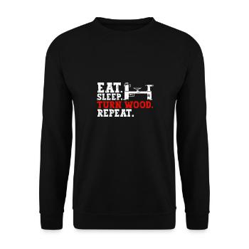 Turning Wood Lathe Lathe - Unisex Sweatshirt - black - Front - Alina (178cm) & Michal (187cm)