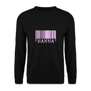 Name Hanna - Unisex Pullover - Schwarz - Vorne - Alina (178cm) & Michal (187cm)