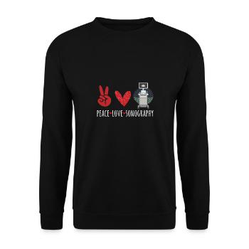 Kardiologe Medizinische Sonographie Ultraschall - Unisex Pullover - Schwarz - Vorne - Alina (178cm) & Michal (187cm)