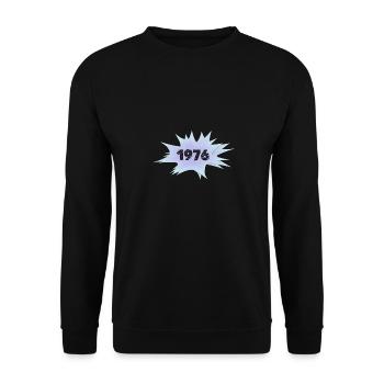 Speech bubble 1976 - Unisex Sweatshirt - black - Front - Alina (178cm) & Michal (187cm)