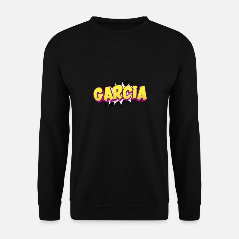 Garcia Benutzerdefinierter Name Comic-Stil Pop-Art, - Unisex Pullover - Schwarz