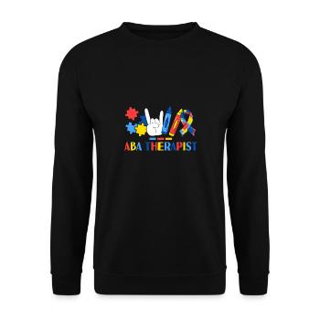 Thérapeute ABA Analyse comportementale appliquée - Sweat-shirt Unisexe - noir - Devant - Alina (178cm) & Michal (187cm)