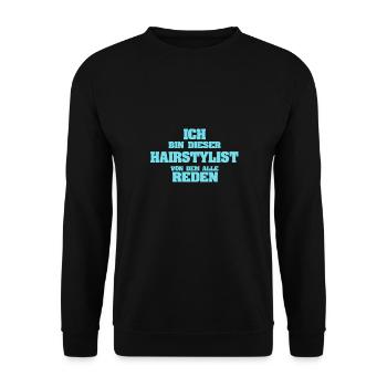 Hairstylist as a profession - Unisex Sweatshirt - black - Front - Alina (178cm) & Michal (187cm)