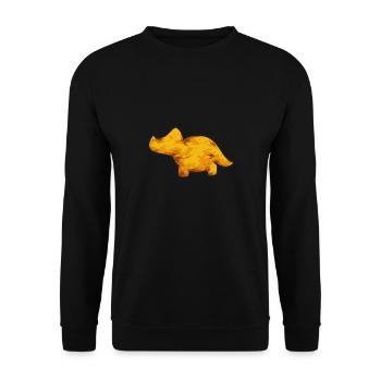 Dino Nuggets Dinosaurier Chicken Nuggets - Unisex Pullover - Schwarz - Vorne - Alina (178cm) & Michal (187cm)