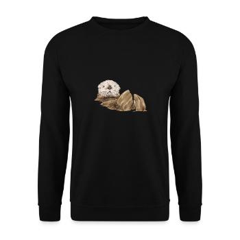 Seeotter - Unisex Pullover - Schwarz - Vorne - Alina (178cm) & Michal (187cm)