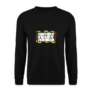 i Support Every HBCU Student Alumni Black Teacher - Unisex Pullover - Schwarz - Vorne - Alina (178cm) & Michal (187cm)