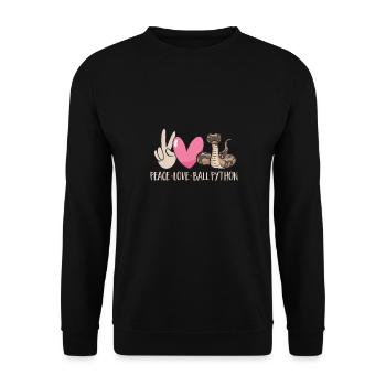 Ball Python Snake King Python - Unisex Sweatshirt - black - Front - Alina (178cm) & Michal (187cm)
