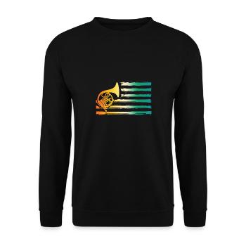 Hornist Waldhorn - Unisex Pullover - Schwarz - Vorne - Alina (178cm) & Michal (187cm)