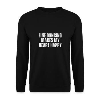 Line Dance macht mein Herz glücklich - Unisex Pullover - Schwarz - Vorne - Alina (178cm) & Michal (187cm)