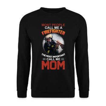 Fire Fighter I Firefighter - Unisex Sweatshirt - black - Front - Alina (178cm) & Michal (187cm)