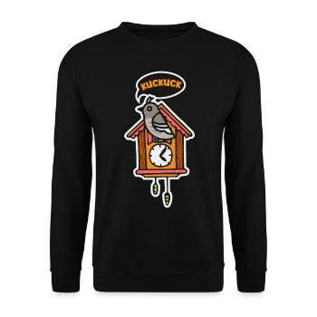 Cuckoo Clock Black Forest - Unisex Sweatshirt - black - Front - Alina (178cm) & Michal (187cm)