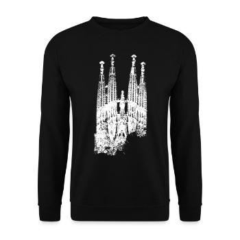 Barcelona Sagrada Familia Spanien I Love Barcelona - Unisex Pullover - Schwarz - Vorne - Alina (178cm) & Michal (187cm)