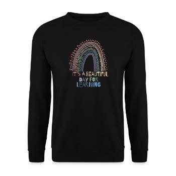 School Teacher Students Saying Learn Back to School - Unisex Sweatshirt - black - Front - Alina (178cm) & Michal (187cm)