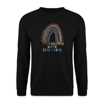 Schule Lesen Lehrer Schüler Geschenkidee - Unisex Pullover - Schwarz - Vorne - Alina (178cm) & Michal (187cm)