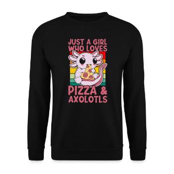 Axolotl - Sweat-shirt Unisexe - noir - Devant - Alina (178cm) & Michal (187cm)