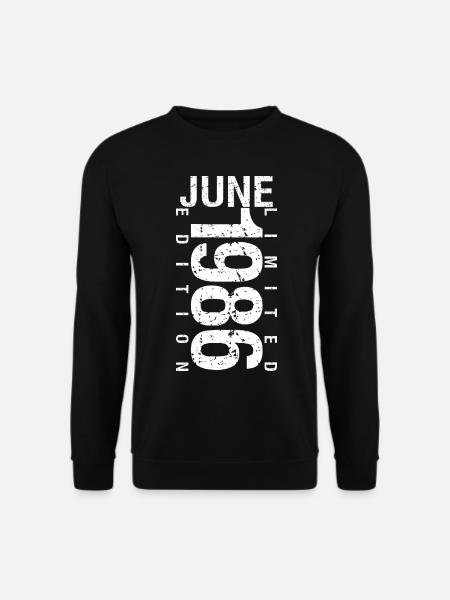 Juni 1986 Juni Geburtstagsgeschenk Juni 1986 - Unisex Pullover - Schwarz