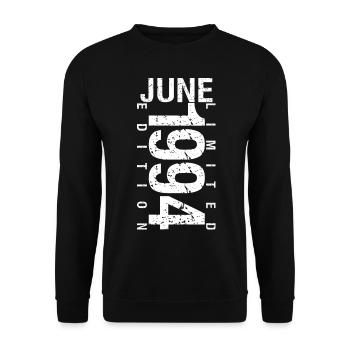 Juni 1994 Juni Geburtstagsgeschenk Juni 1994 - Unisex Pullover - Schwarz - Vorne - Alina (178cm) & Michal (187cm)