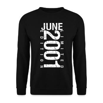 Juin 2001 Juin cadeau anniversaire June 2001 - Sweat-shirt Unisexe - noir - Devant - Alina (178cm) & Michal (187cm)