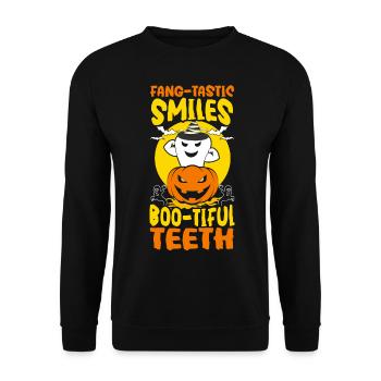 Sourire accrocheur, dents diaboliques! - Sweat-shirt Unisexe - noir - Devant - Alina (178cm) & Michal (187cm)