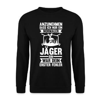 Hasenjäger Hasenjagd Kaninchenjagd Jäger - Unisex Pullover - Schwarz - Vorne - Alina (178cm) & Michal (187cm)