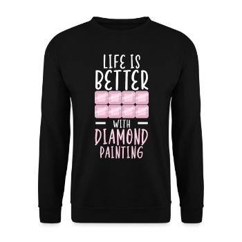 Outils de peinture au diamant Diamond Painter - Sweat-shirt Unisexe - noir - Devant - Alina (178cm) & Michal (187cm)