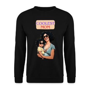 COOLEST MOM MUM cool mutter mama - Unisex Pullover - Schwarz - Vorne - Alina (178cm) & Michal (187cm)