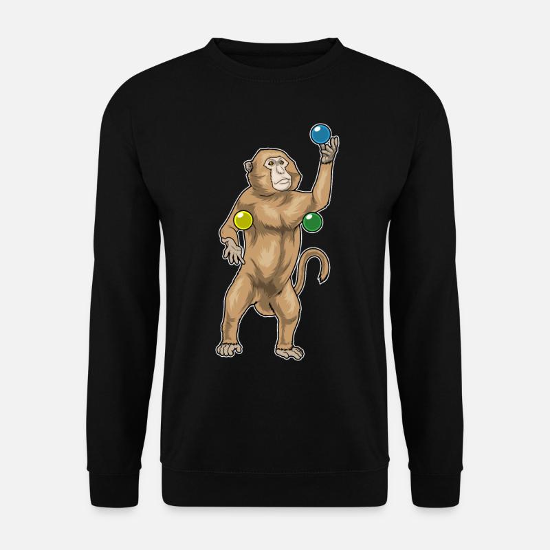 Monkey juggler juggling - Unisex Sweatshirt - black