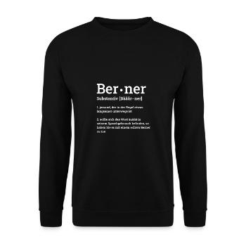 Berner Definition Bern Lustig Geschenk Bärn Bärner - Unisex Pullover - Schwarz - Vorne - Alina (178cm) & Michal (187cm)