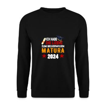Matura 2024 Maturareise Maturafeier Maturant - Unisex Pullover - Schwarz - Vorne - Alina (178cm) & Michal (187cm)