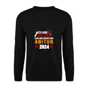 Abitur 2024 Abireise Abifeier Abifahrt Abiturient - Unisex Pullover - Schwarz - Vorne - Alina (178cm) & Michal (187cm)