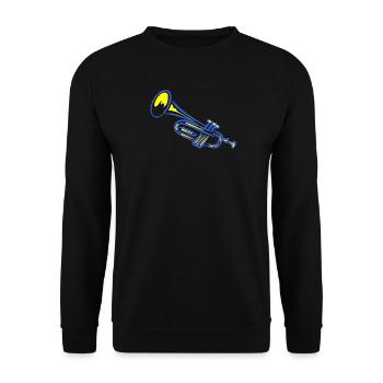 Illustration de trompette - Sweat-shirt Unisexe - noir - Devant - Alina (178cm) & Michal (187cm)