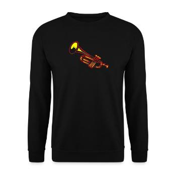 Trompette en laiton design - Sweat-shirt Unisexe - noir - Devant - Alina (178cm) & Michal (187cm)