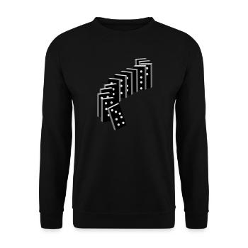Legespiel mit Domino Spielsteine - Unisex Pullover - Schwarz - Vorne - Alina (178cm) & Michal (187cm)