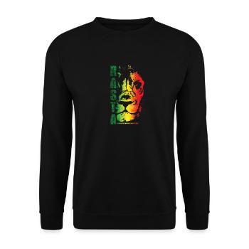 Rasta Lion Rainbow Style - Unisex Sweatshirt - black - Front - Alina (178cm) & Michal (187cm)