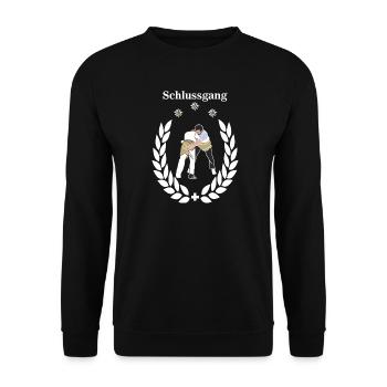 schwinger schlussgang shirt Schwingerkönig - Unisex Pullover - Schwarz - Vorne - Alina (178cm) & Michal (187cm)
