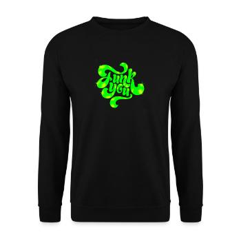 Green Neon Punk Text Design - Unisex Sweatshirt - black - Front - Alina (178cm) & Michal (187cm)