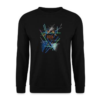 Architektur Muster - Abstrakt - Unisex Pullover - Schwarz - Vorne - Alina (178cm) & Michal (187cm)