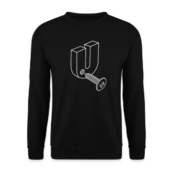 Screw U, Screw you, fuck you bumsen screw fuck - Unisex Sweatshirt - black - Front - Alina (178cm) & Michal (187cm)